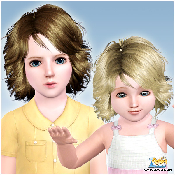 Zig zag bob haircut ID 756 by Peggy Zone for Sims 3