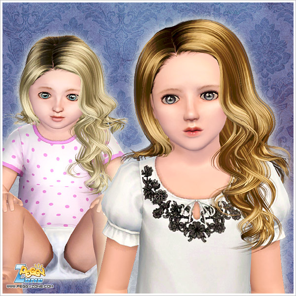 Curly side hairstyle ID 000054 by Peggy Zone for Sims 3