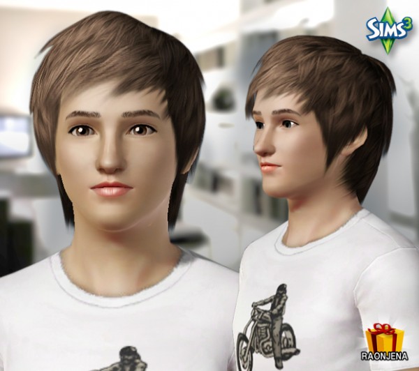 Medium long boy hairstyle   Hair 03 by Raonjena for Sims 3