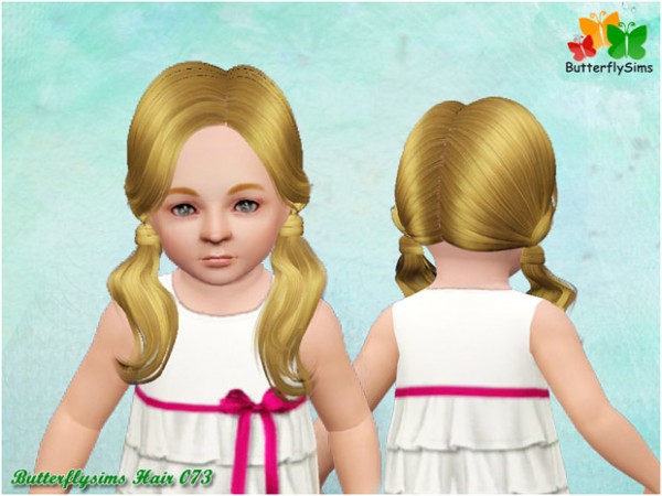 Double wrapped wavy ponytail hairstyle 73 by Butterfly for Sims 3