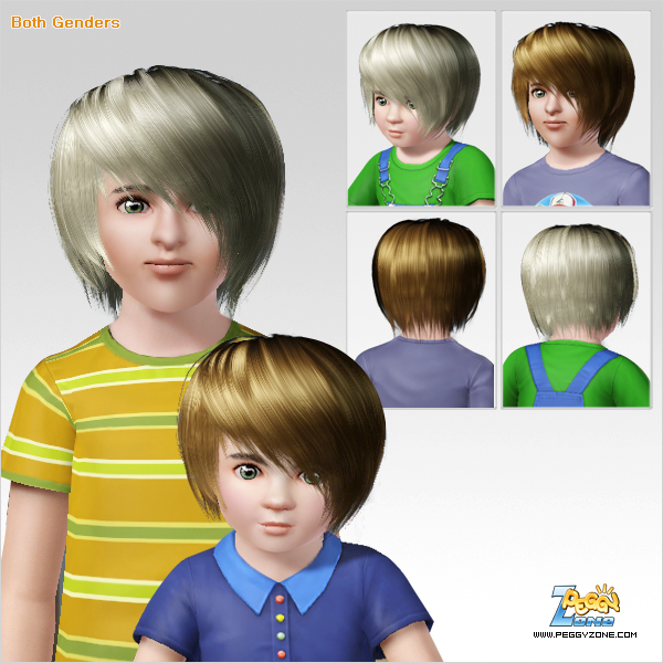 Bob with a long bangs in a side of a face ID 450 by Peggy Zone for Sims 3