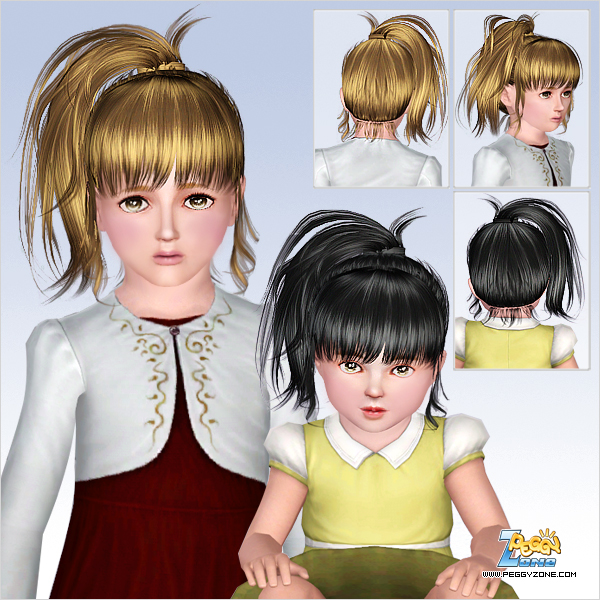Wrapped side ponytailhairstyle ID 760 by Peggy Zone for Sims 3