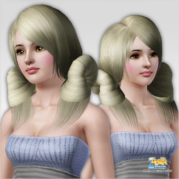 Fairy double bun hairstyle ID 218 by Peggy Zone for Sims 3