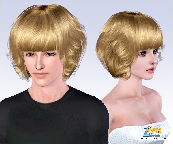 Curly bob ith bangs ID 387 by Peggy Zone for Sims 3