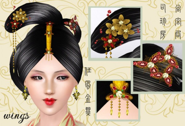 Asiatic hairstyle by Wings for Sims 3