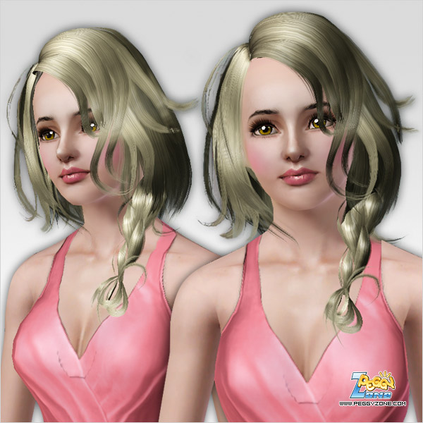 Small braid in the left side hairstyle ID 115 by Peggy Zone for Sims 3