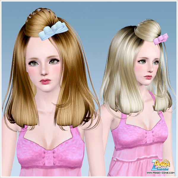 Bangs with bow ID 769 by Peggy Zone for Sims 3