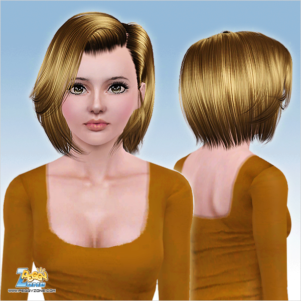 Medium angled bob haircut ID 723 by Peggy Zone for Sims 3