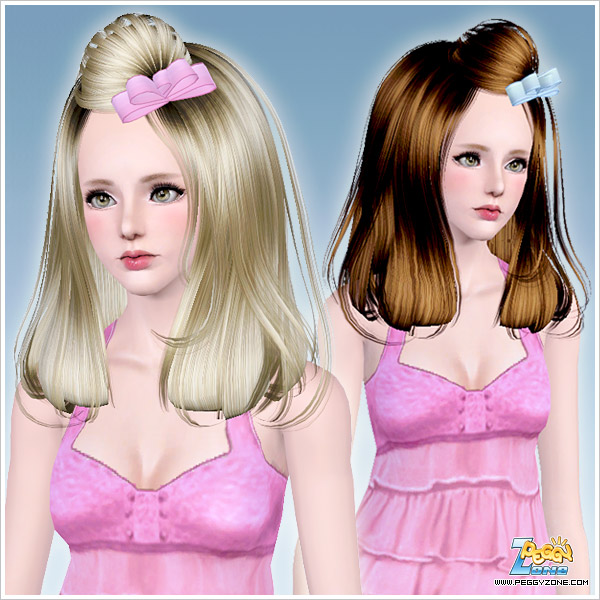 Bangs with bow ID 769 by Peggy Zone for Sims 3