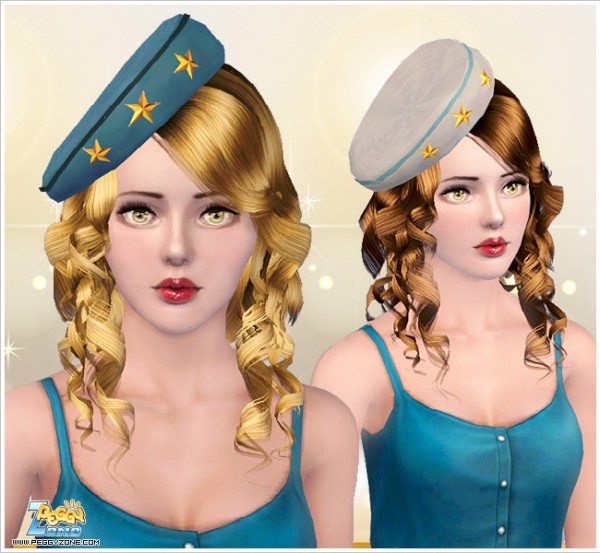 Five stars curly hair ID 903 by Peggy Zone for Sims 3