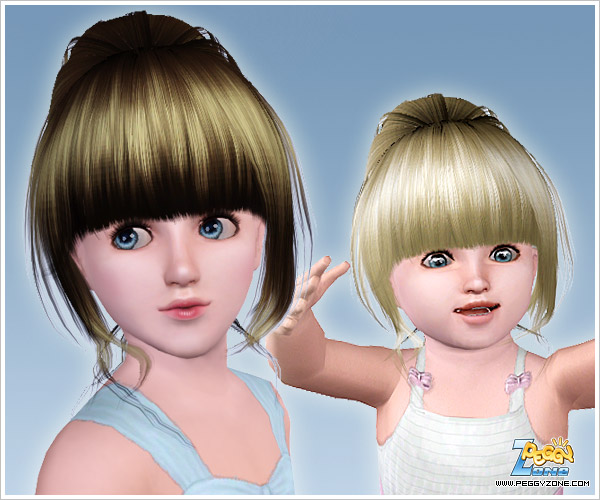 Sleek bun hairstyle ID 766 by Peggy ZOne for Sims 3