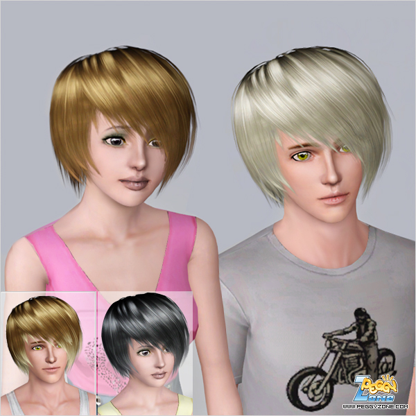 Layered bob ID 451 by Peggy Zone for Sims 3