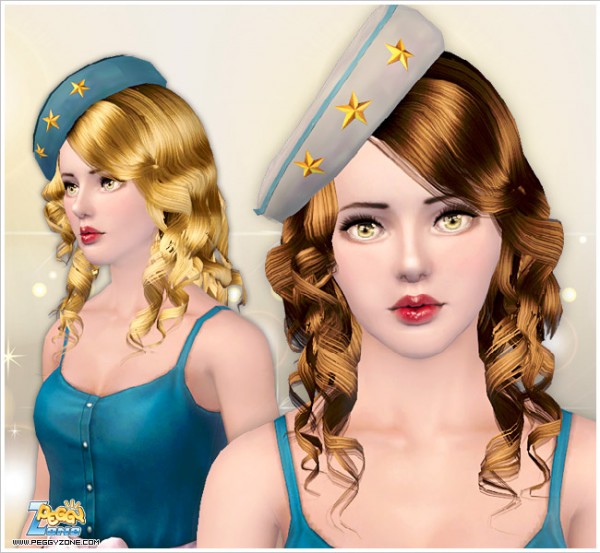 Five stars curly hair ID 903 by Peggy Zone for Sims 3
