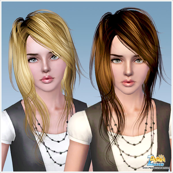 Messy long haircut ID 771 by Peggy Zone for Sims 3