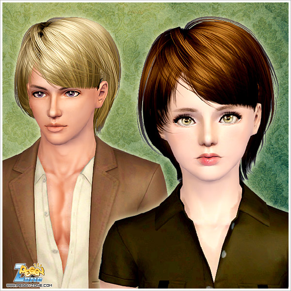 Short hairstyle with bangs ID 000057 by Peggy Zone for Sims 3