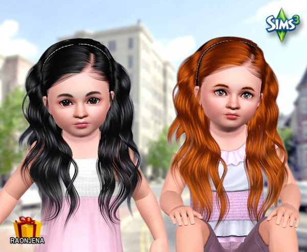 Wavy hairstyle with head band for toodlers  Hair 34 by Raonjena for Sims 3
