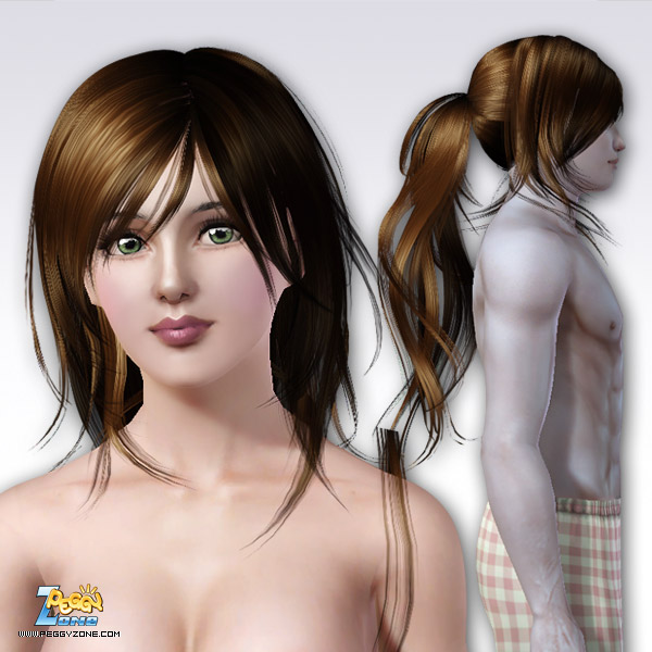 Wild ponytail with bangs ID 64 by Peggy Zone for Sims 3