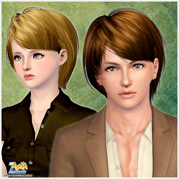 Short hairstyle with bangs ID 000057 by Peggy Zone for Sims 3