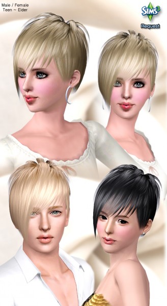 Choppy Modern Hairstyle  Hair 35 by Raonjena for Sims 3