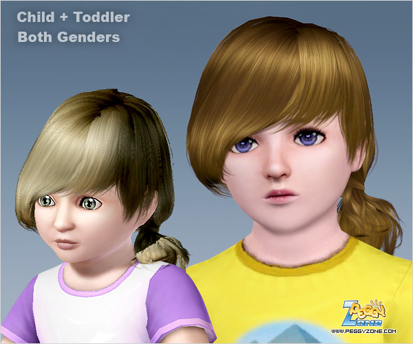 Twisted ponytail with bangs ID 478 by Peggy Zone for Sims 3