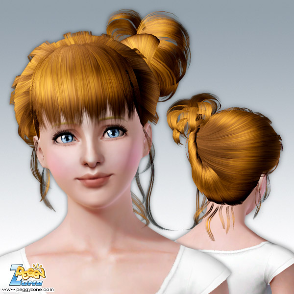 Top knot in left side of a head hairstyle ID 28 by Peggy Zone for Sims 3