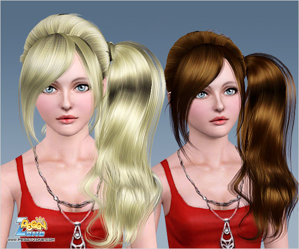 Romantic Side Ponytail ID 498 by Peggy Zone for Sims 3