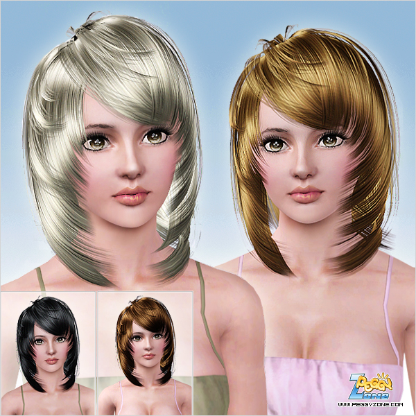 Layered framing the face hairstyle ID 735 by Peggy Zone for Sims 3