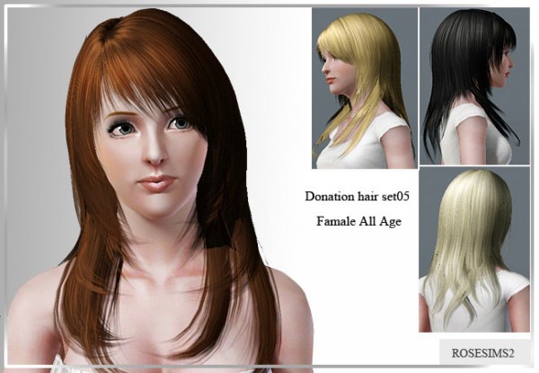 Layered hairstyle with vangs D 05 by Rose for Sims 3