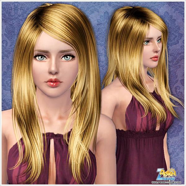 Silky long hairstyle ID 000059 by Peggy Zone for Sims 3