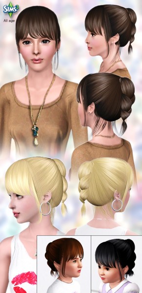 Fishtail hairstyle   Hair 37 by Raonjena for Sims 3