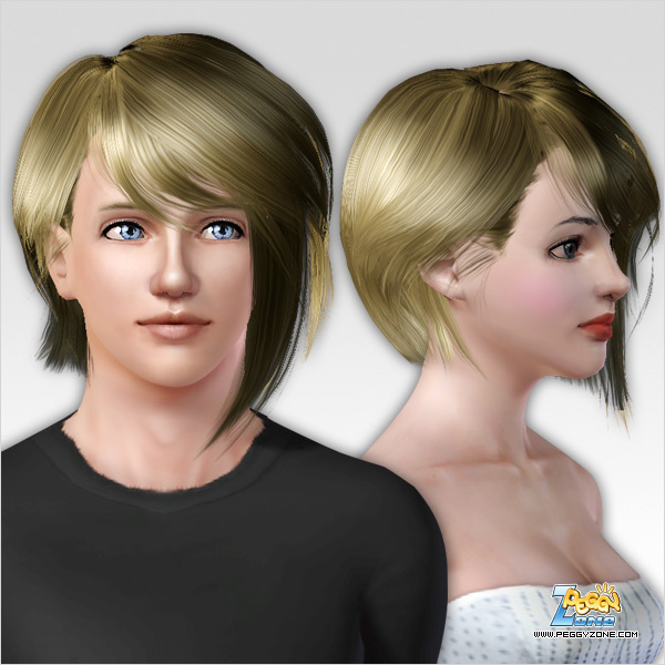 Asymetrical and modern haircut ID 90 by Peggy Zone for Sims 3