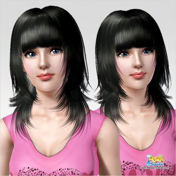 Fringed hairstyle with bangs ID 219 by Peggy Zone for Sims 3