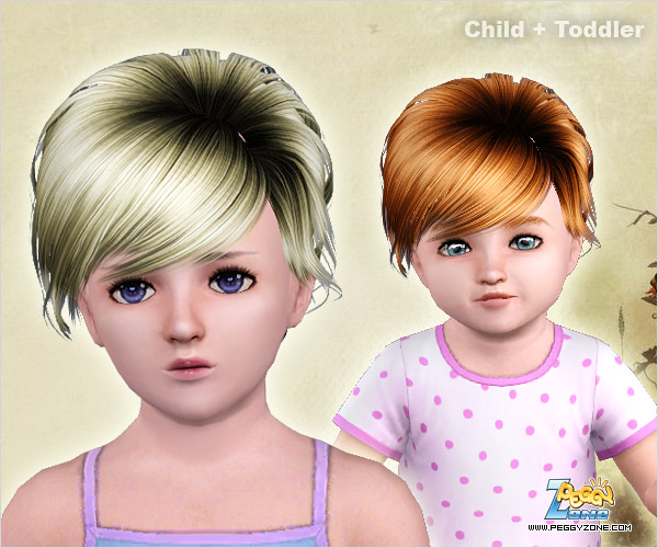 Glossy bangs haircut ID 482 by Peggy Zone for Sims 3