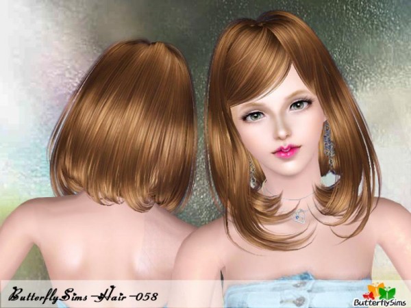 Below chin lenght hairstyle   conversion hair 58 by YOYO at Butterfly for Sims 3