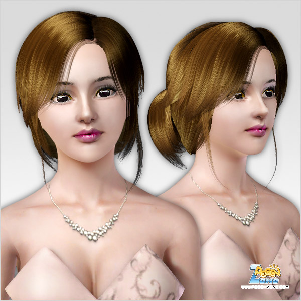Roundly bun  hairstyle ID  for Sims 3