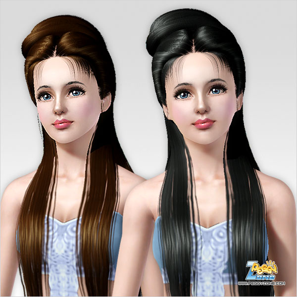 Top knot half up half down hairstyle ID 403 by Peggy Zone for Sims 3