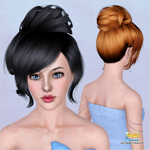 Fancy top knot ID 453 by Peggy Zone for Sims 3