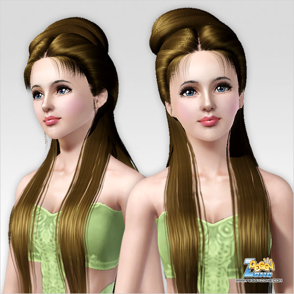 Top knot half up half down hairstyle ID 403 by Peggy Zone for Sims 3