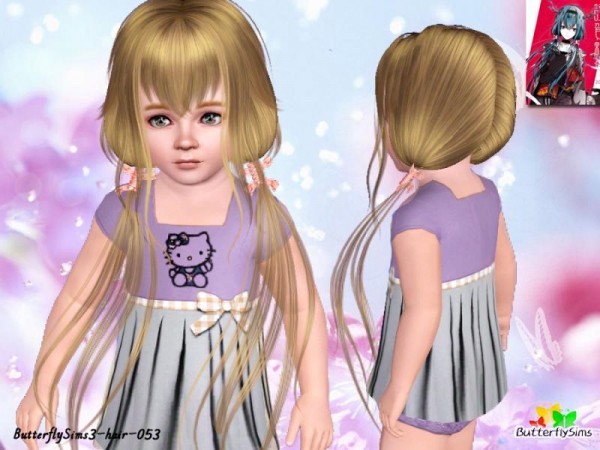 Reindeer hairstyle   Hair 53 by Butterfly for Sims 3