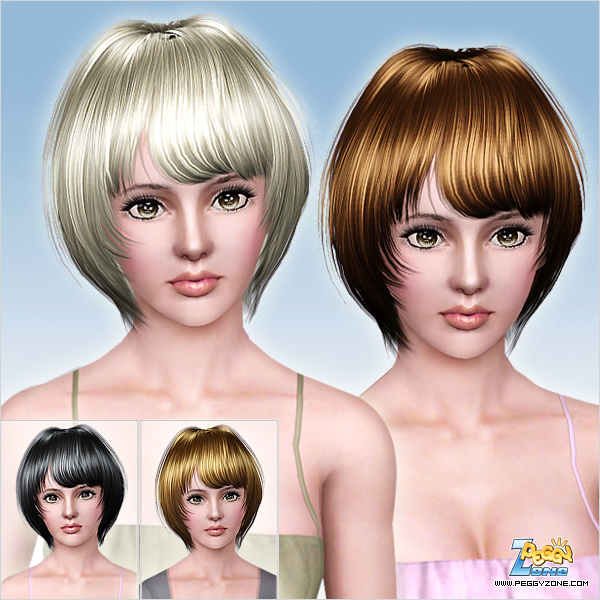 Fringed bob haircut ID 739 by Peggy Zone for Sims 3