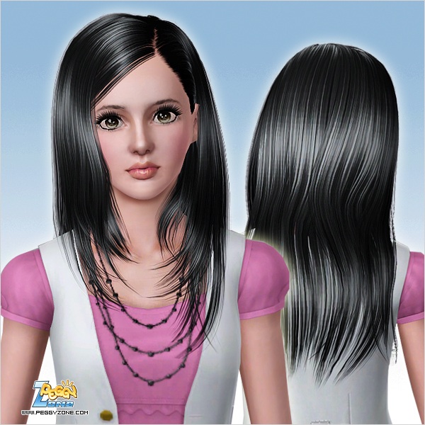 Long and straight hairstyle ID 782 by Peggy Zone for Sims 3