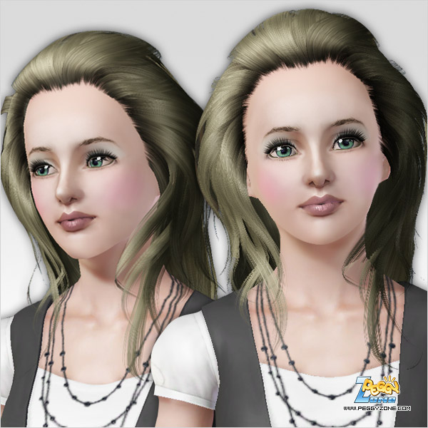 Tripled pig tail hairstyle ID 228 by Peggy Zone for Sims 3