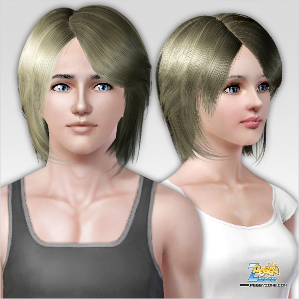 Glossy and straight with bangs ID 367 by Peggy Zone for Sims 3