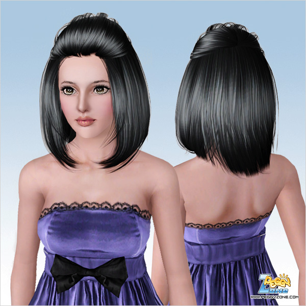 Half up half down bob haircut ID 629 by Peggy Zone for Sims 3