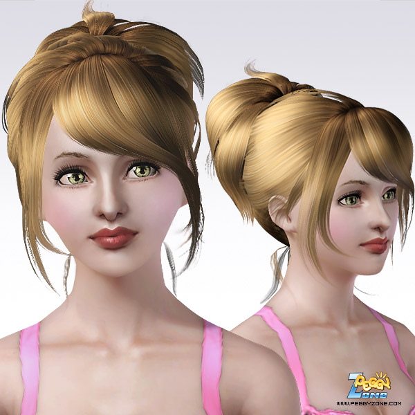 Tail in a top of a hed with bangs ID 66 by Peggy Zone for Sims 3