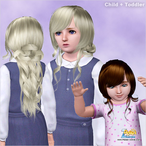 Curly ponytail ID 510 by Peggy Zone for Sims 3