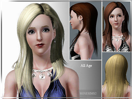 Side swept hair by Rose Sims for Sims 3