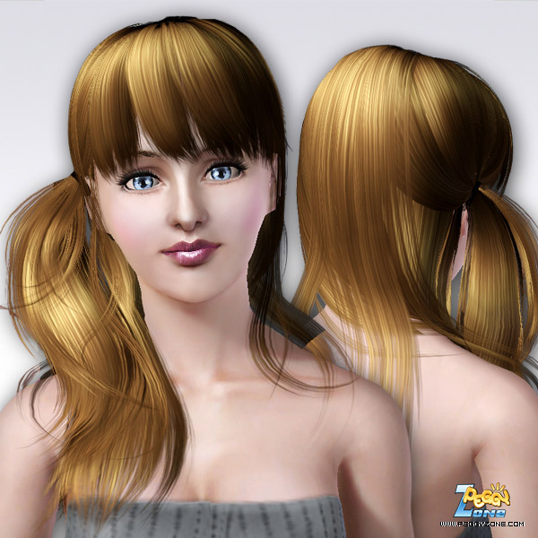 Ponytail in a side of headwith bangs ID 58 by Peggy Zone for Sims 3