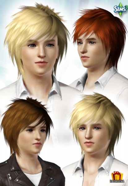 Medium spiky hairstyle   Conversion hair by Raonjena for Sims 3