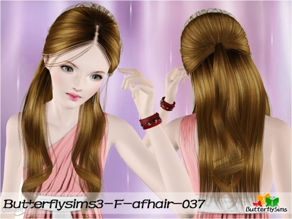Half up half down hairstyle    Hair 37 by Butterfly for Sims 3